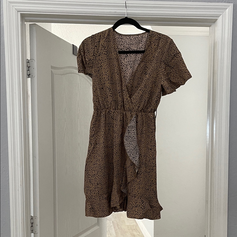 SHEIN Brown Mini Dress with Dots